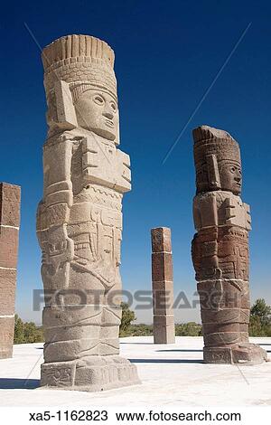 Temple of Quetzalcoatl, Atlantes warrior statue, Archaeological Zone of Tula the probable capital of the Toltec civilization, Tula de Allende, Hidalgo, Mexico View Large Photo Image Stock Image - Temple of Quetzalcoatl, Atlantes warrior statue, Archaeological Zone of Tula the probable capital of the Toltec civilization, Tula de Allende, Hidalgo, Mexico. Fotosearch