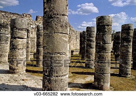Temple of the Warriors and group of thousand columns, Mayan ruins of Chichen Itza. Yucatan, Mexico View Large Photo Image Stock Image - Temple of the Warriors and group of thousand columns, Mayan ruins of Chichen Itza. Yucatan, Mexico. Fotosearch