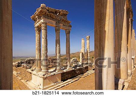 Temple of Trajan at Pergamon. View Large Photo Image Picture - Temple of Trajan at Pergamon.. Fotosearch
