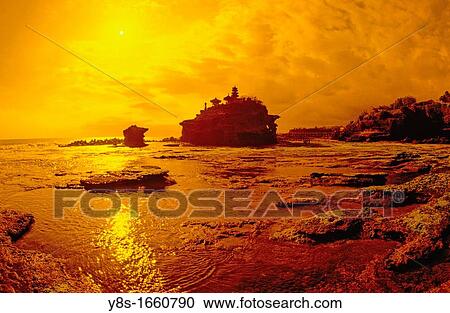 Temple on a rock in the sea, Bali, Indonesia, View Large Photo Image Stock Image - Temple on a rock in the sea, Bali, Indonesia,. Fotosearch