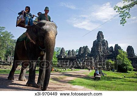 Stock Photo - Temples of Bayon Angkor site Cambodia. Fotosearch