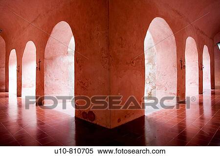 Stock Photography - Templo de San Bernardino y Convento de Sisal s. XVI. Valladolid, M? xico.. Fotosearch