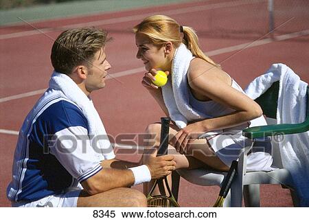 Tennis couple View Large Photo Image Stock Photography - Tennis couple. Fotosearch
