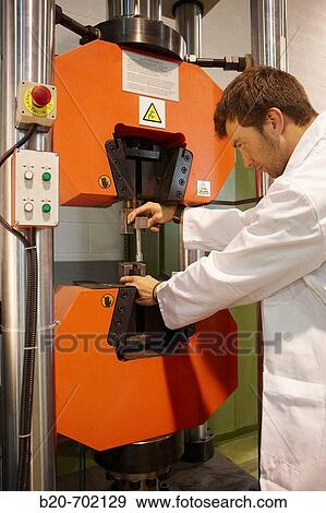 Tensile strength test, Determination of mechanical properties, Department of Mechanical assays, Foundry Unit. Fundaci? n Inasmet-Tecnalia, Centro de Investigaci? n, Parque Tecnologico de San Sebastian, Donostia, Gipuzkoa, Euskadi. View Large Photo Image Stock Photo - Tensile strength test, Determination of mechanical properties, Department of Mechanical assays, Foundry Unit. Fundaci? n Inasmet-Tecnalia, Centro de Investigaci? n, Parque Tecnologico de San Sebastian, Donostia, Gipuzkoa, Euskadi.. Fotosearch