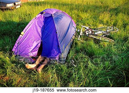 Tent at camp site View Large Photo Image Stock Photography - Tent at camp site. Fotosearch