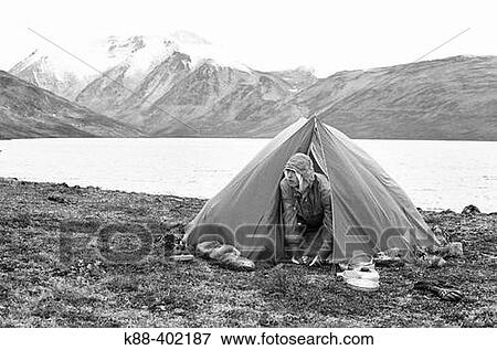 Stock Photo - Tent, Jotunheimen, Norway. Fotosearch