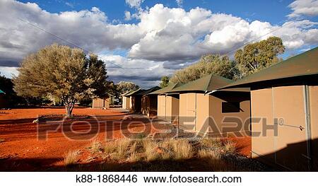 Stock Photograph - Tent safari camp at Kings Canyon, Central Australia. Fotosearch