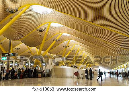 Terminal 4, new Barajas airport terminal. Madrid, Spain View Large Photo Image Stock Image - Terminal 4, new Barajas airport terminal. Madrid, Spain. Fotosearch