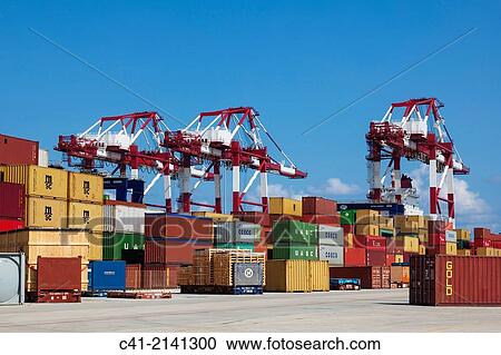 Stock Image - Terminal BEST. Port of Barcelona. Barcelona. Spain.. Fotosearch