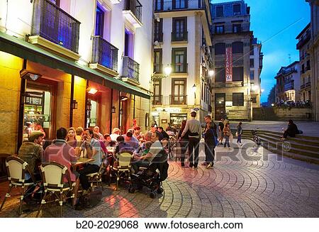 Terrace. Old Town. Donostia. San Sebastian. Gipuzkoa. Basque Country. Spain. View Large Photo Image Stock Photo - Terrace. Old Town. Donostia. San Sebastian. Gipuzkoa. Basque Country. Spain.. Fotosearch
