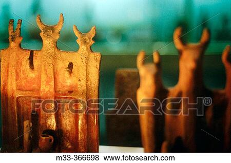 Stock Photo - Terracotta idols. Bronze Age. Cyprus Museum. Nicosia. Cyprus.. Fotosearch