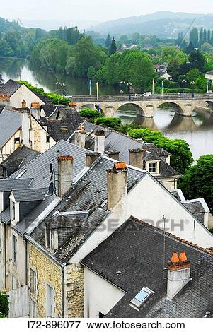 Terrasson-Lavilledieu. Dordogne, Aquitaine, France View Large Photo Image Stock Photo - Terrasson-Lavilledieu. Dordogne, Aquitaine, France. Fotosearch