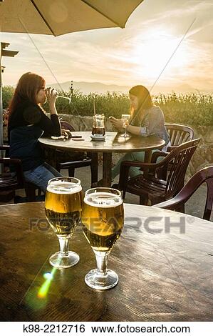 Stock Photograph - terraza de El Peon, bahia de Palma, Mallorca, Islas Baleares, Spain.. Fotosearch