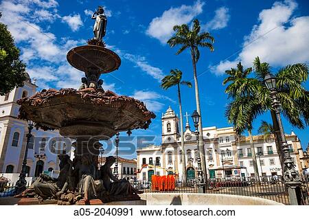 Terreiro de Jesus square and Sao Pedro dos Clerigos chuch, Pelourinho, Salvador, Bahia, Brazil. View Large Photo Image Stock Image - Terreiro de Jesus square and Sao Pedro dos Clerigos chuch, Pelourinho, Salvador, Bahia, Brazil.. Fotosearch