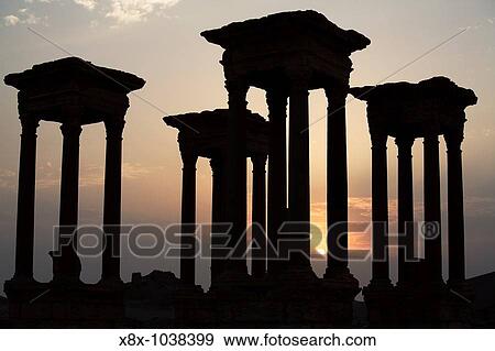 Tetrapylon Arch, Palmyra, Syria View Large Photo Image Stock Photo - Tetrapylon Arch, Palmyra, Syria. Fotosearch