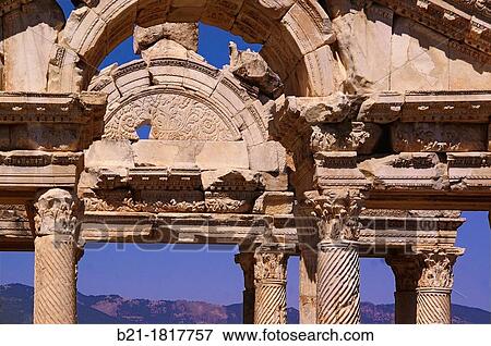 Stock Photo - Tetrapylon at Aphrodisias. AphrodisiBs was a small city in Caria, on the southwest coast of Asia Minor.. Fotosearch