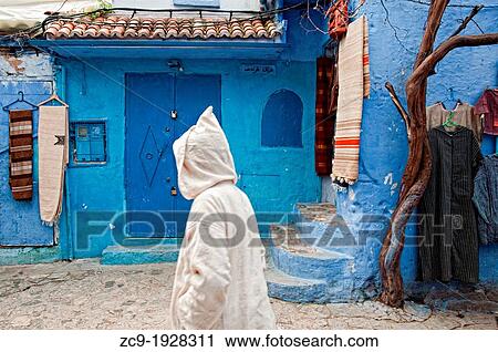 Textile shops in the blue medina of Chefchaouen Rif region, Morocco View Large Photo Image Stock Image - Textile shops in the blue medina of Chefchaouen Rif region, Morocco. Fotosearch