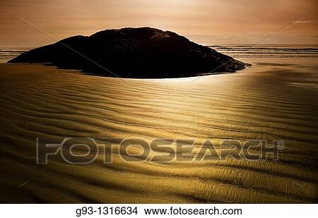 Picture - Texture in sand on beach. Vancouver Island, British Columbia, Canada. Fotosearch