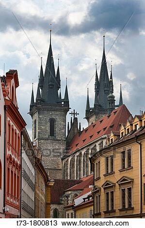 Stock Image - Teyn Church, Prague, Czech Republic. Fotosearch