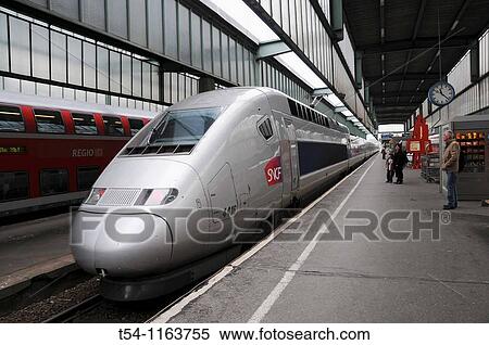 Stock Photography - TGV in Stuttgart Railstation. Fotosearch