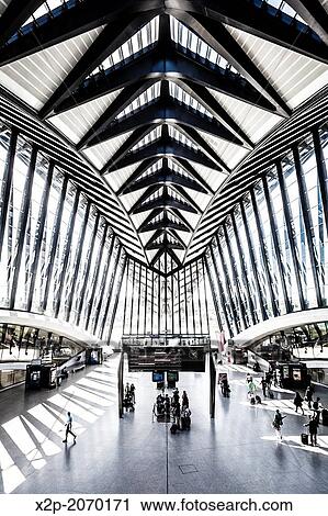 TGV station at Lyon airport by architect Santiago Calatrava, Lyon, Rhone Alps, France. View Large Photo Image Stock Image - TGV station at Lyon airport by architect Santiago Calatrava, Lyon, Rhone Alps, France.. Fotosearch