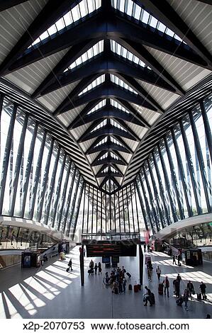 TGV station at Lyon airport by architect Santiago Calatrava, Lyon, Rhone Alps, France. View Large Photo Image Stock Image - TGV station at Lyon airport by architect Santiago Calatrava, Lyon, Rhone Alps, France.. Fotosearch