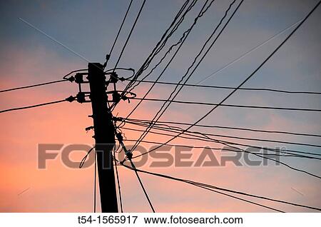 Thai power lines View Large Photo Image Stock Photo - Thai power lines. Fotosearch