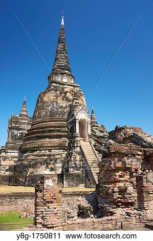 Thailand - Ayutthaya, old Chedi at the ruins Wat Phra Si Sanphet Temple View Large Photo Image Stock Image - Thailand - Ayutthaya, old Chedi at the ruins Wat Phra Si Sanphet Temple. Fotosearch