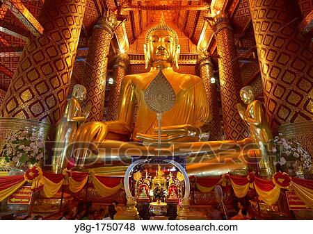 Thailand - Ayutthaya, Wat Phanan Cheong Temple View Large Photo Image Stock Photo - Thailand - Ayutthaya, Wat Phanan Cheong Temple. Fotosearch