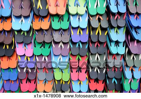 Thailand, Bangkok, Banglamphu, Khao San Road, Flip Flops for sale View Large Photo Image Stock Photo - Thailand, Bangkok, Banglamphu, Khao San Road, Flip Flops for sale. Fotosearch