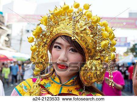 Thailand, Bangkok, China Town, girl. View Large Photo Image Stock Image - Thailand, Bangkok, China Town, girl.. Fotosearch