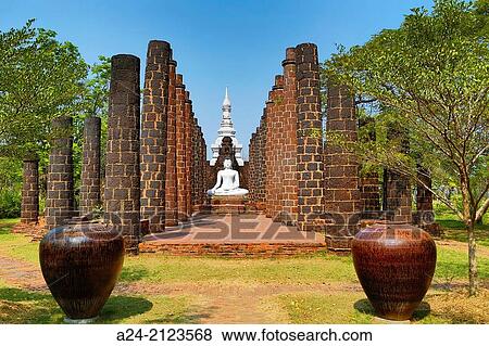 Thailand, Bangkok city, Old Siam Park, The Main ChediofWat Maha That, Sukhothai City. View Large Photo Image Stock Photo - Thailand, Bangkok city, Old Siam Park, The Main ChediofWat Maha That, Sukhothai City.. Fotosearch