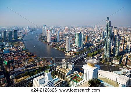 Thailand, Bangkok City, Saphan Taksin Area. View Large Photo Image Stock Photograph - Thailand, Bangkok City, Saphan Taksin Area.. Fotosearch