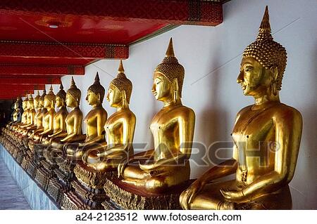 Thailand, Bangkok City, Wat Pho, Buddhas. View Large Photo Image Stock Image - Thailand, Bangkok City, Wat Pho, Buddhas.. Fotosearch