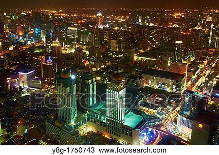 Stock Image - Thailand - Bangkok, view from Bayoke Sky Tower. Fotosearch
