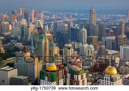 Thailand - Bangkok, view from Bayoke Sky Tower View Large Photo Image Stock Photo - Thailand - Bangkok, view from Bayoke Sky Tower. Fotosearch