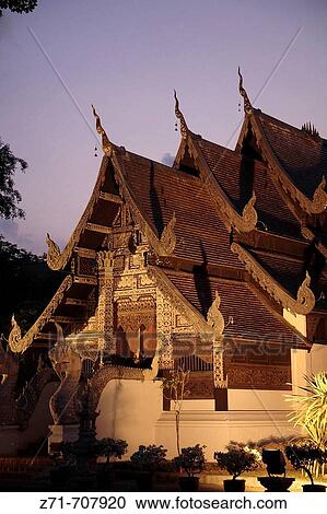 Thailand, Chiang Mai, Wat Chedi Luang buddhist temple View Large Photo Image Stock Image - Thailand, Chiang Mai, Wat Chedi Luang buddhist temple. Fotosearch