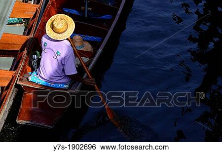 Thailand, The floating market in Damnoen Saduak near Bangkok View Large Photo Image Stock Photograph - Thailand, The floating market in Damnoen Saduak near Bangkok. Fotosearch