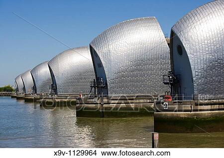 Thames Barrier, Woolwich, London, England. View Large Photo Image Picture - Thames Barrier, Woolwich, London, England.. Fotosearch