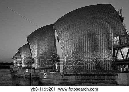 Thames Flood Barrier, London, England View Large Photo Image Stock Image - Thames Flood Barrier, London, England. Fotosearch
