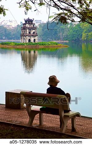 Thap Rue Pagoda Hoan Kiem Lake or tower a the turtle Hanoi Vietnam. View Large Photo Image Stock Photography - Thap Rue Pagoda Hoan Kiem Lake or tower a the turtle Hanoi Vietnam.. Fotosearch