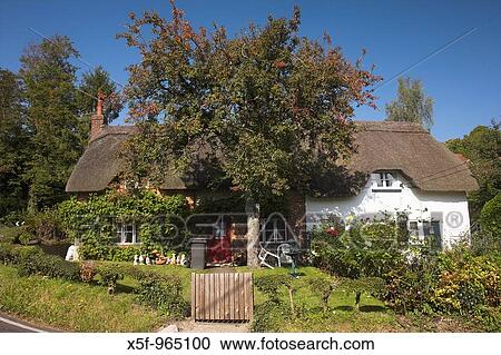 Thatched cottages at Wherwell near Andover, Hampshire, England, UK View Large Photo Image Stock Image - Thatched cottages at Wherwell near Andover, Hampshire, England, UK. Fotosearch