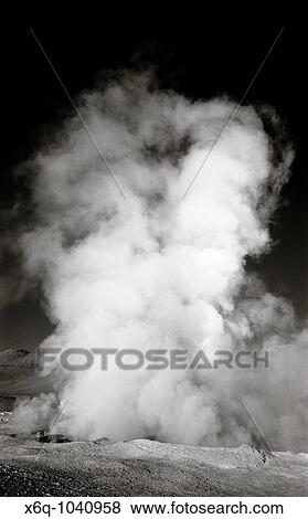 Stock Photo - The a geyser in the Atacama Desert on the border area of Bolivia and Chile in South America. Fotosearch