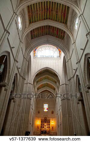 The Almudena cathedral, indoor view. Madrid, Spain. View Large Photo Image Stock Photo - The Almudena cathedral, indoor view. Madrid, Spain.. Fotosearch