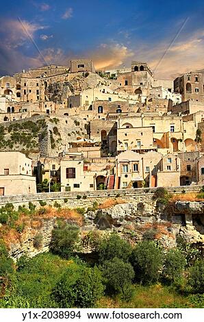 The ancient cave dwellings, known as Sassi, in Matera, Southern Italy. A UNESCO World Heritage Site. View Large Photo Image Picture - The ancient cave dwellings, known as Sassi, in Matera, Southern Italy. A UNESCO World Heritage Site.. Fotosearch