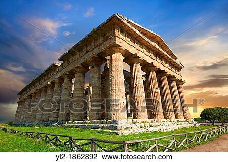 The ancient Doric Greek Temple of Hera of Paestum built in about 460-450 BC Paestum archaeological site, Italy View Large Photo Image Stock Image - The ancient Doric Greek Temple of Hera of Paestum built in about 460-450 BC Paestum archaeological site, Italy. Fotosearch