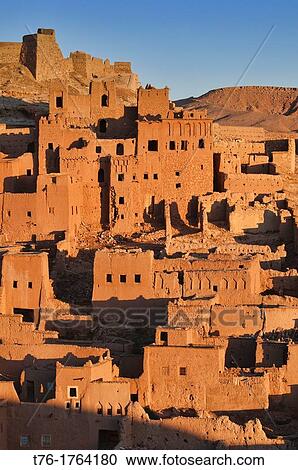 the ancient kasbah of Ait Benhaddou UNESCO World Heritage Site at sunrise, Morocco View Large Photo Image Stock Image - the ancient kasbah of Ait Benhaddou UNESCO World Heritage Site at sunrise, Morocco. Fotosearch