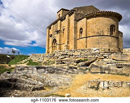 The archaeological site of the necropolis and the 12th Century Romanesque church of Santa Maria de la Piscina - Pecia - La Sonsierra - Rioja Alta - La Rioja - Spain View Large Photo Image Stock Photograph - The archaeological site of the necropolis and the 12th Century Romanesque church of Santa Maria de la Piscina - Pecia - La Sonsierra - Rioja Alta - La Rioja - Spain. Fotosearch