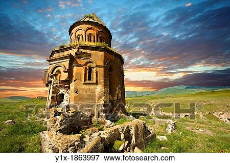 The Armenian church of St Gregory of the Abughamrents, Ani archaelogical site on the Ancient Silk Road, Kars, Anatolia, Turkey View Large Photo Image Stock Photo - The Armenian church of St Gregory of the Abughamrents, Ani archaelogical site on the Ancient Silk Road, Kars, Anatolia, Turkey. Fotosearch