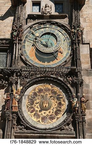 The Astronomical Clock in the Old Town Square, Prague, Czech Republic View Large Photo Image Stock Photo - The Astronomical Clock in the Old Town Square, Prague, Czech Republic. Fotosearch